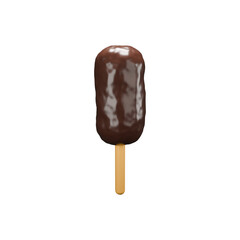 a 3d render of chocolate ice cream stick