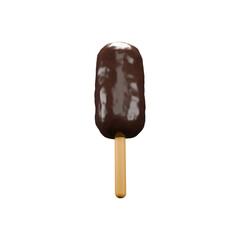 a 3d icon render of chocolate ice cream