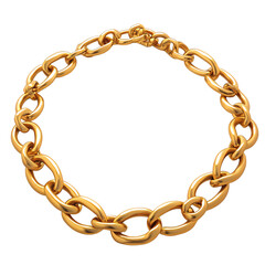 Gold chain necklace isolated on black. Jewelry design element for fashion catalog isolated on transparent or white background. Generative ai