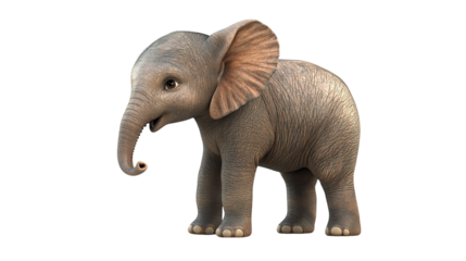 Cute baby elephant standing playfully with a cheerful expression in a natural habitat