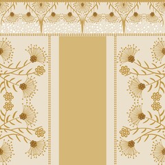 Beautiful designs decorate the tapestry of aesthetic beauty, and the blending gold and cream color tone create an elegant appearance