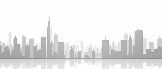 Naklejka premium Minimalistic cityscape with rectangular buildings and simple lines, flat design style