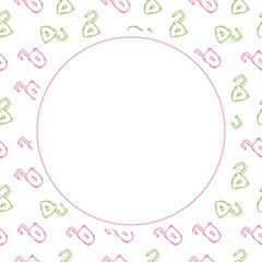 padlock frame. doodle padlock circle frame. hand drawn padlock frame background. padlock background