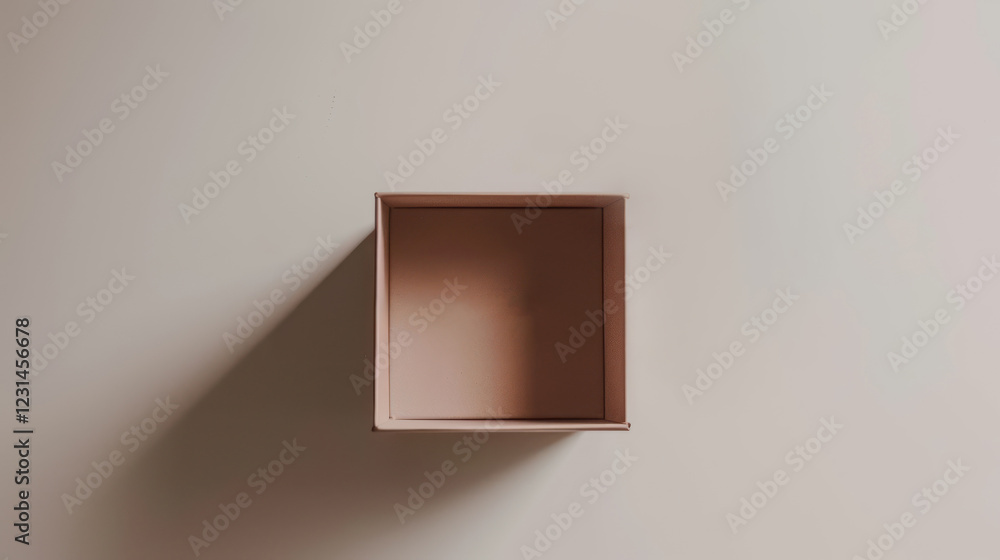 Aufkleber empty modern square box on a soft background with subtle shadows, ideal for creative presentations a