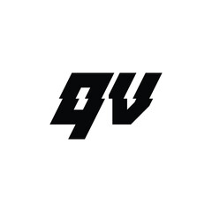 QV monogram logo design letter text name symbol monochrome logotype alphabet character simple logo