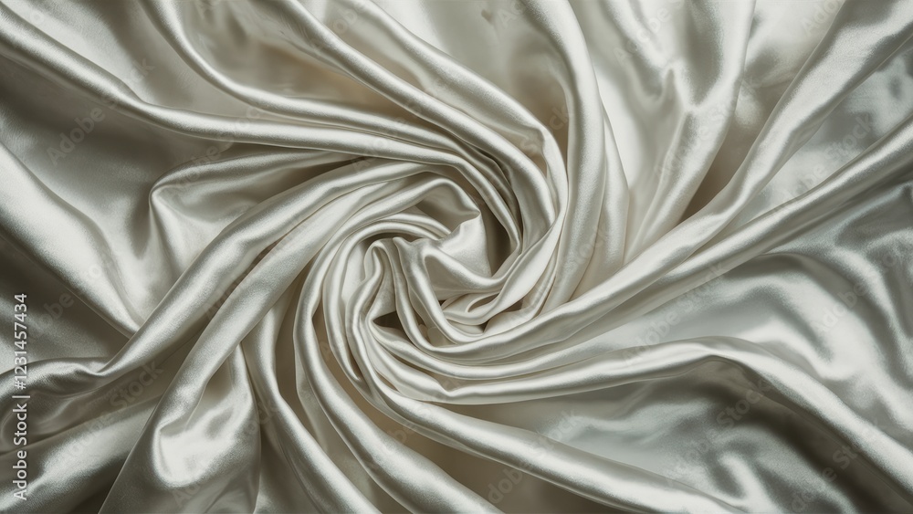 Leinwandbilder rippling white silk fabric in a circular motion showcasing smooth texture and soft sheen with subtle