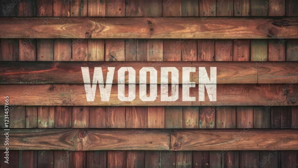 Aufkleber Wooden texture background featuring rich brown tones with horizontal planks and a bold white 