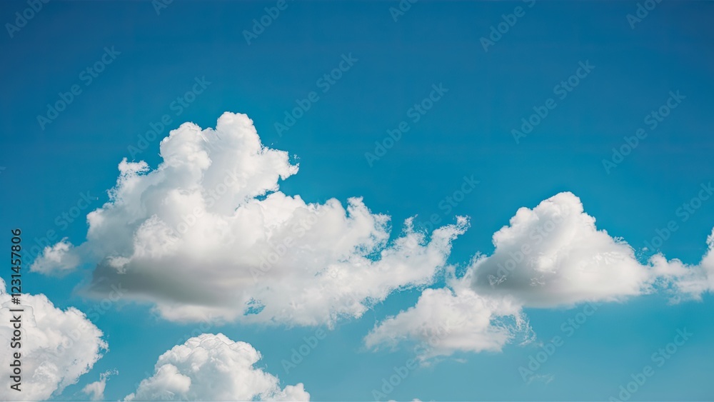Aufkleber vibrant blue sky filled with fluffy white clouds creating a serene atmosphere conveying freshness an