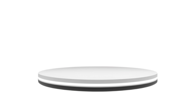 Product display stand spinning against a white background to showcase modern design features for promotional use