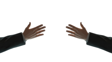Hands reaching out in a minimalist setting during a moment of connection and expression of emotion