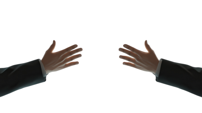 Hands reaching out in a minimalist setting during a moment of connection and expression of emotion