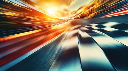 Speed, Race Track, Finish Line, Motion Blur