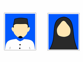 wedding photo vector design blue background. wedding muslim photo illustration blue background. muslim wedding photo vector