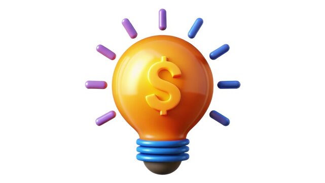 A lightbulb with a dollar sign symbolizes innovative ideas, creativity, and the potential for financial success.