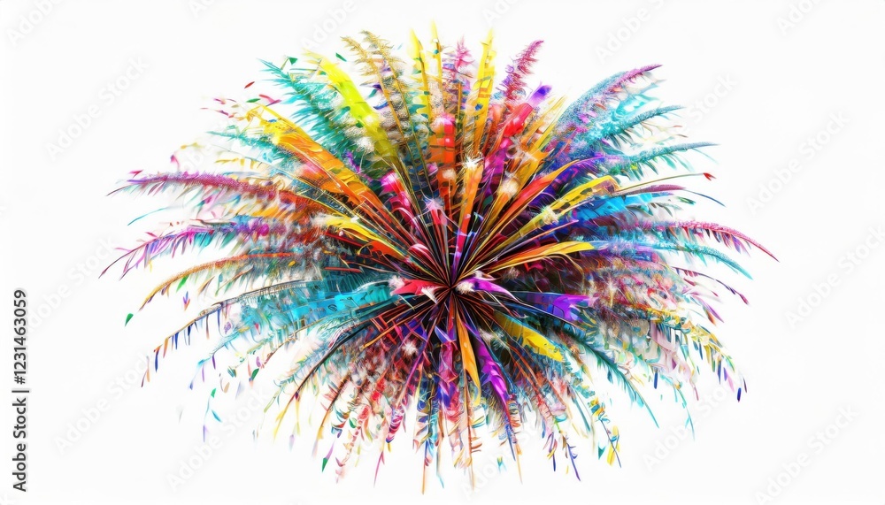 Poster a vibrant explosion of colors resembling a firework display, showcasing a dazzling array of hues and