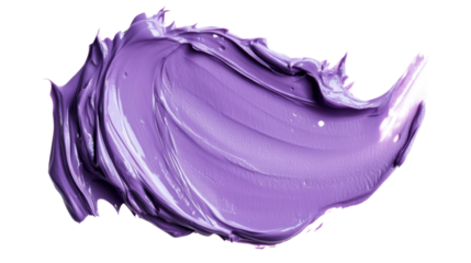 Dynamic purple paint stroke with a smooth texture