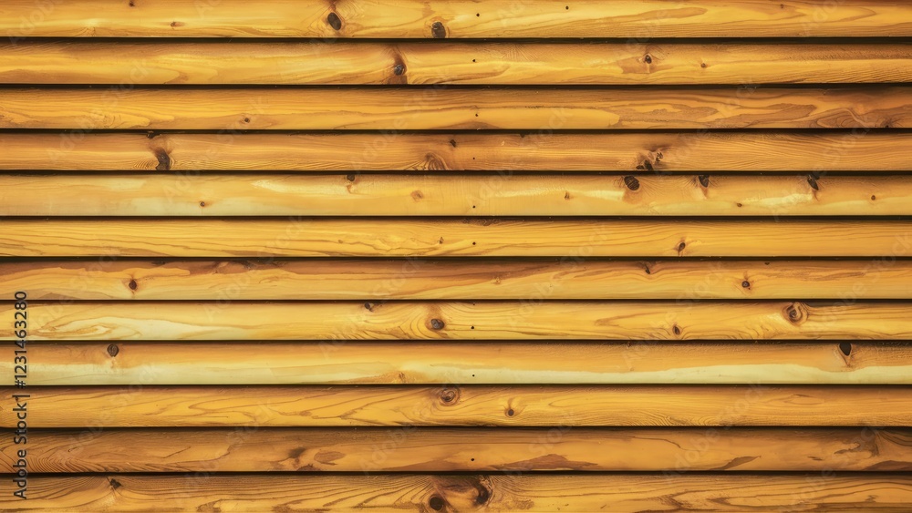 Aufkleber bright yellow pine boards with a smooth treated texture arranged horizontally, showcasing natural kn