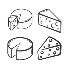Cheese Vector Illustration Bundle set.