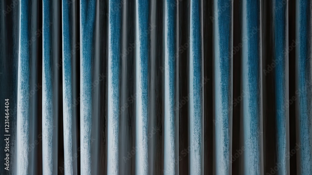 Poster opulent blue velvet curtains create a calming textured backdrop with a sophisticated abstract design