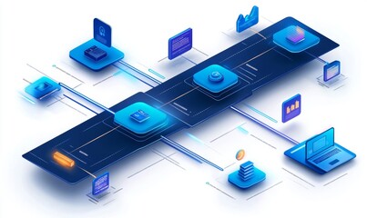A digital transformation roadmap with key milestones and objectives, highlighting the process of integrating technology into traditional business models, Digital transformation strategy, Generative AI