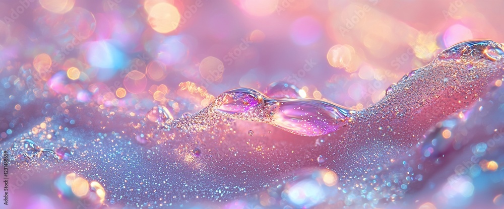 Aufkleber sparkling pastel bubbles and bokeh.