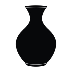 Vase silhouette isolated on white background