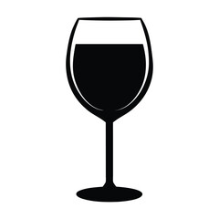Wine glass silhouette isolated on white background