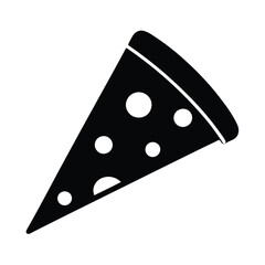 Slice of pizza silhouette isolated on white