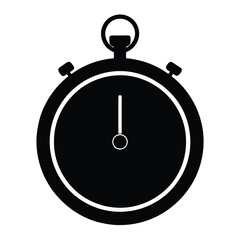 Stopwatch silhouette isolated on white background
