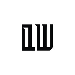 QW monogram logo design letter text name symbol monochrome logotype alphabet character simple logo