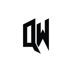 QW monogram logo design letter text name symbol monochrome logotype alphabet character simple logo