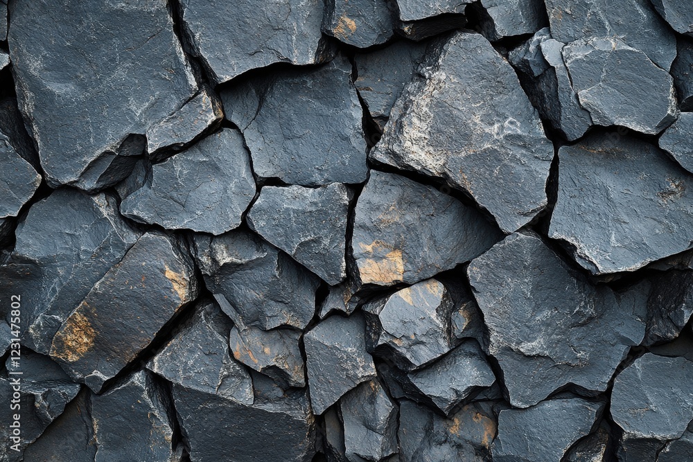 Poster close up view of a textured rock wall with various colors and patterns in natural setting