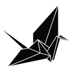 Origami birds line drawing vector. vector illustration.