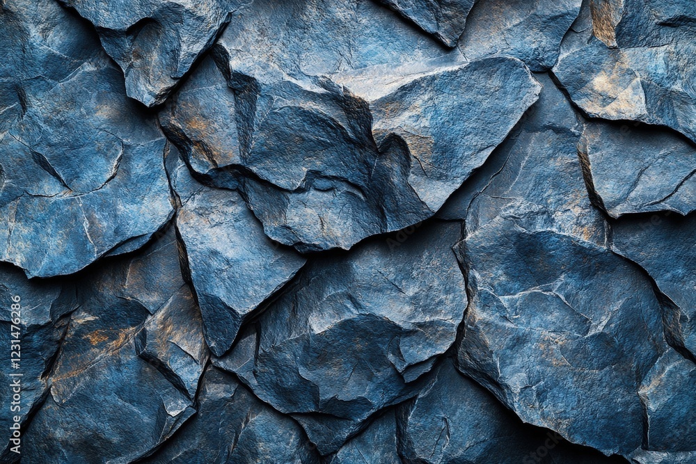 Poster close up view of a textured rock wall with various shapes and colors in natural environment