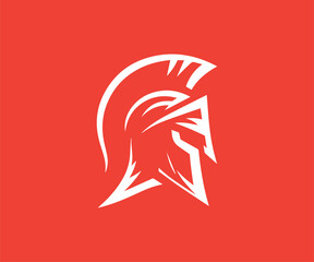 Spartan helmet logo design vector template. Helmet head logo concept.