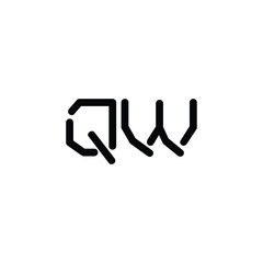 QW monogram logo design letter text name symbol monochrome logotype alphabet character simple logo