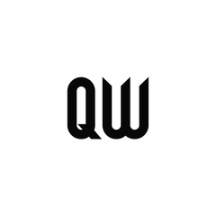 QW monogram logo design letter text name symbol monochrome logotype alphabet character simple logo