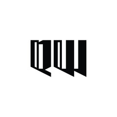 QW monogram logo design letter text name symbol monochrome logotype alphabet character simple logo