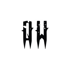 QW monogram logo design letter text name symbol monochrome logotype alphabet character simple logo