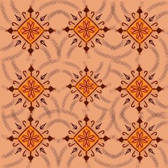 seamless pattern      fabric with flowers Thai art paintings, southern region, fabric work, Star Special,    