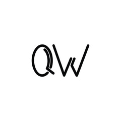 QW monogram logo design letter text name symbol monochrome logotype alphabet character simple logo