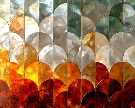 Colorful shell mosaic tile pattern background.