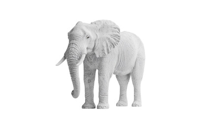 Obraz premium White elephant sculpture displayed in a minimalistic art gallery setting