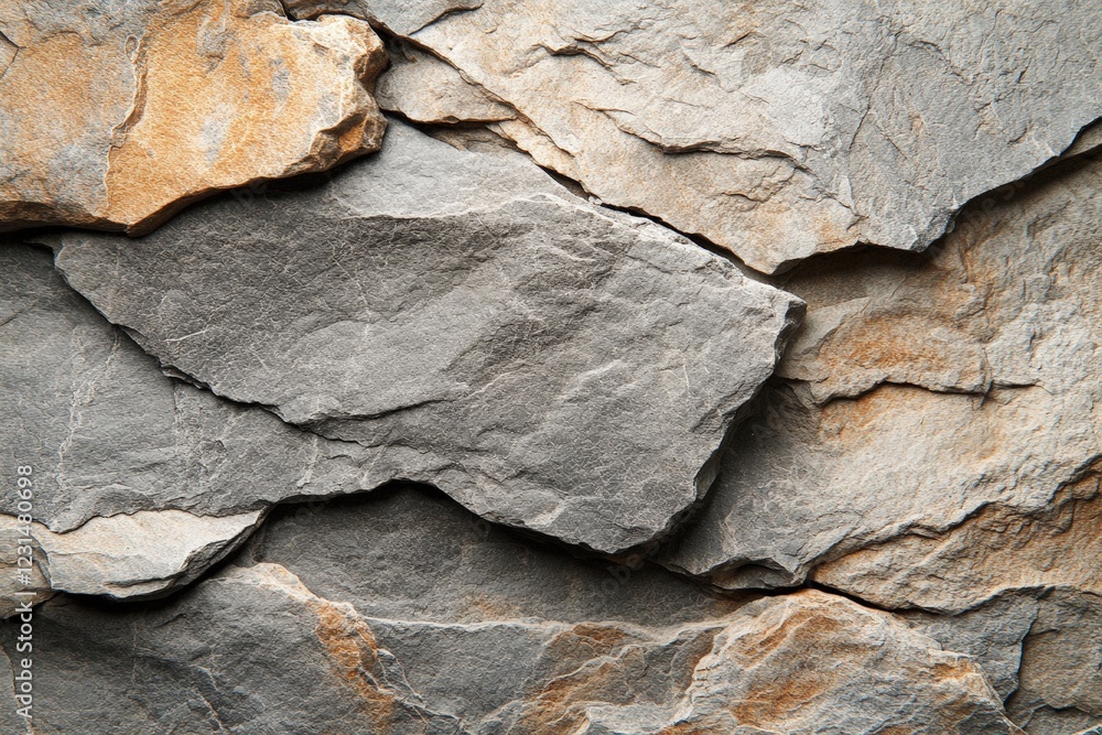 Poster close up view of a textured rock wall with various colors and patterns in natural environment