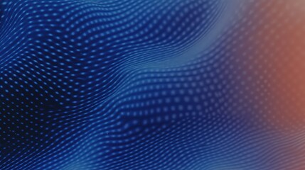 Fototapeta premium Abstract Blue Orange Gradient Wavy Dots Background Digital Art
