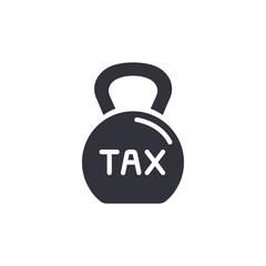 Tax weight solid icons, minimalist vector illustration ,simple transparent graphic element .Isolated on white background