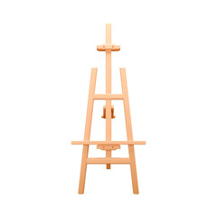 a 3d render of wooden easel 