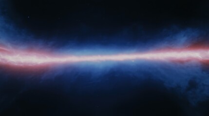 Cosmic Nebulae Pink, Blue Glowing Dust and a Band of Light Against a Dark Space Background