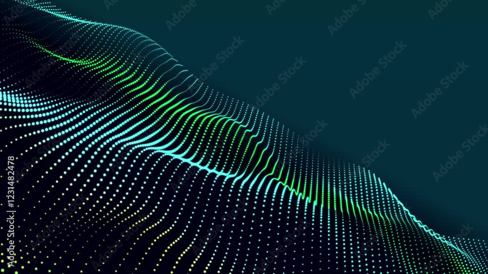 Poster technology futuristic digital flow seamless looping. abstract glowing digital cyber visual waves mad