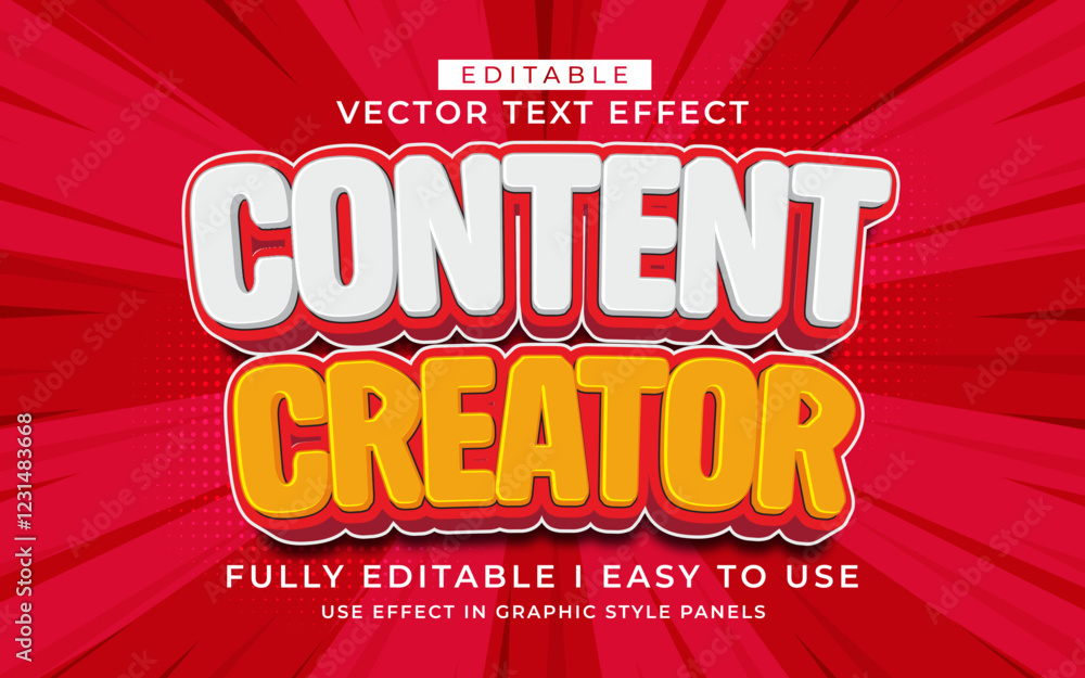 Poster 3d editable content text effect typography style template
